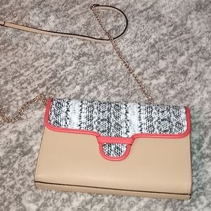Neiman Marcus Snakeskin color block leather purse